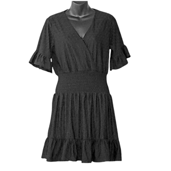 MICHAEL KORS MICHAEL JULIA BLACK EYELET DRESS - Picture 3 of 4